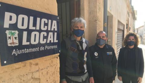 La batlessa de Porreres, Xisca Mora; el regidor d'Interior, Jaume Martorell i el cap de la Policia Local, Sebastià Mora